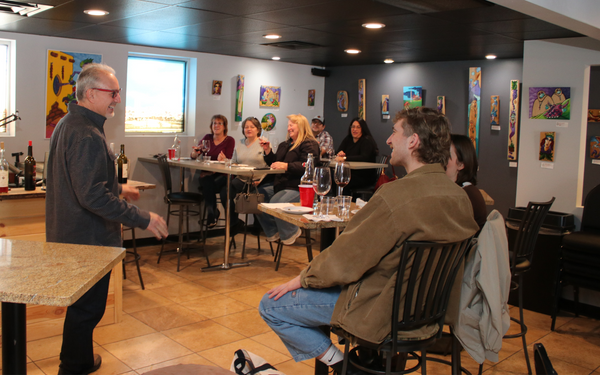 Paul Bonacquisti teaches a wine class at Bonacquisti Wine Co Denver
