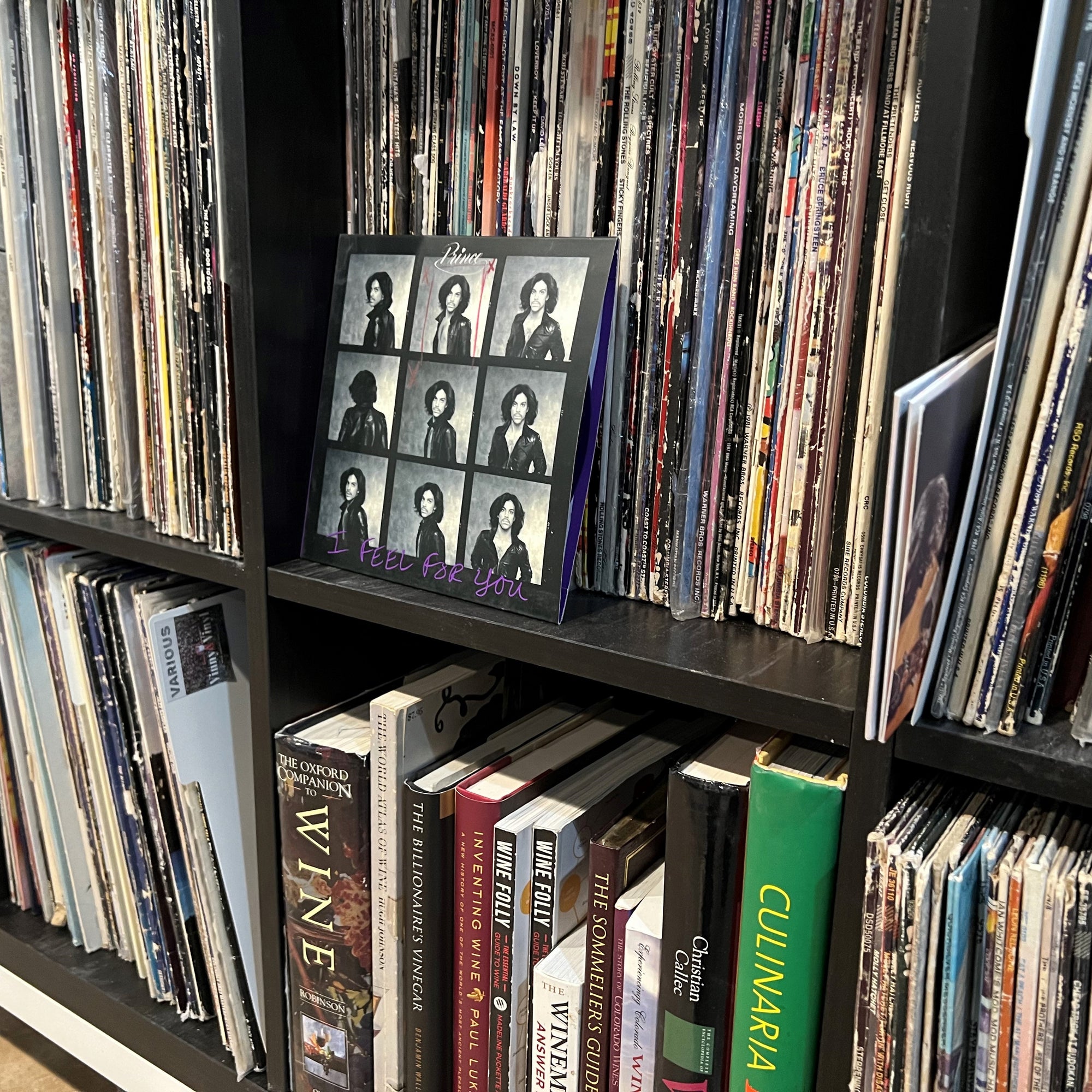 Records on a shelf