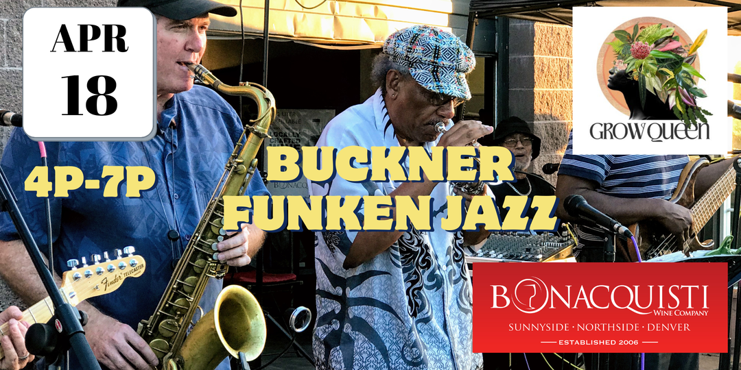 Two musicians playing jazz music with event details on a poster.