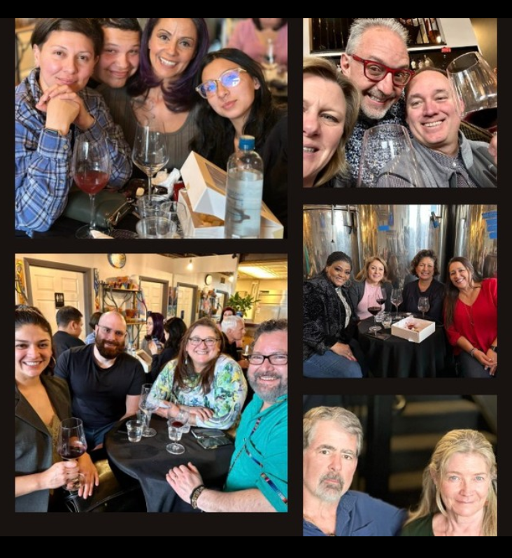 Photo collage of customers having a great time at Bonacquisti Wine Company