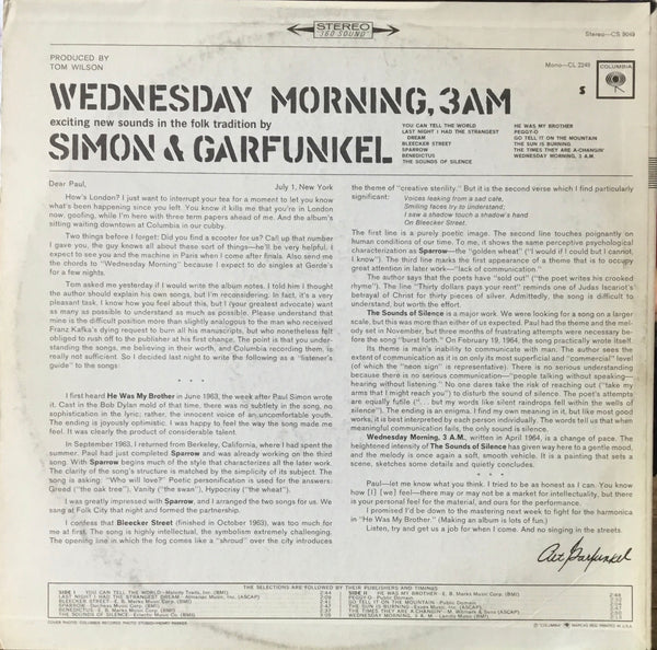 Wednesday Morning, 3AM, Simon & Garfunkel