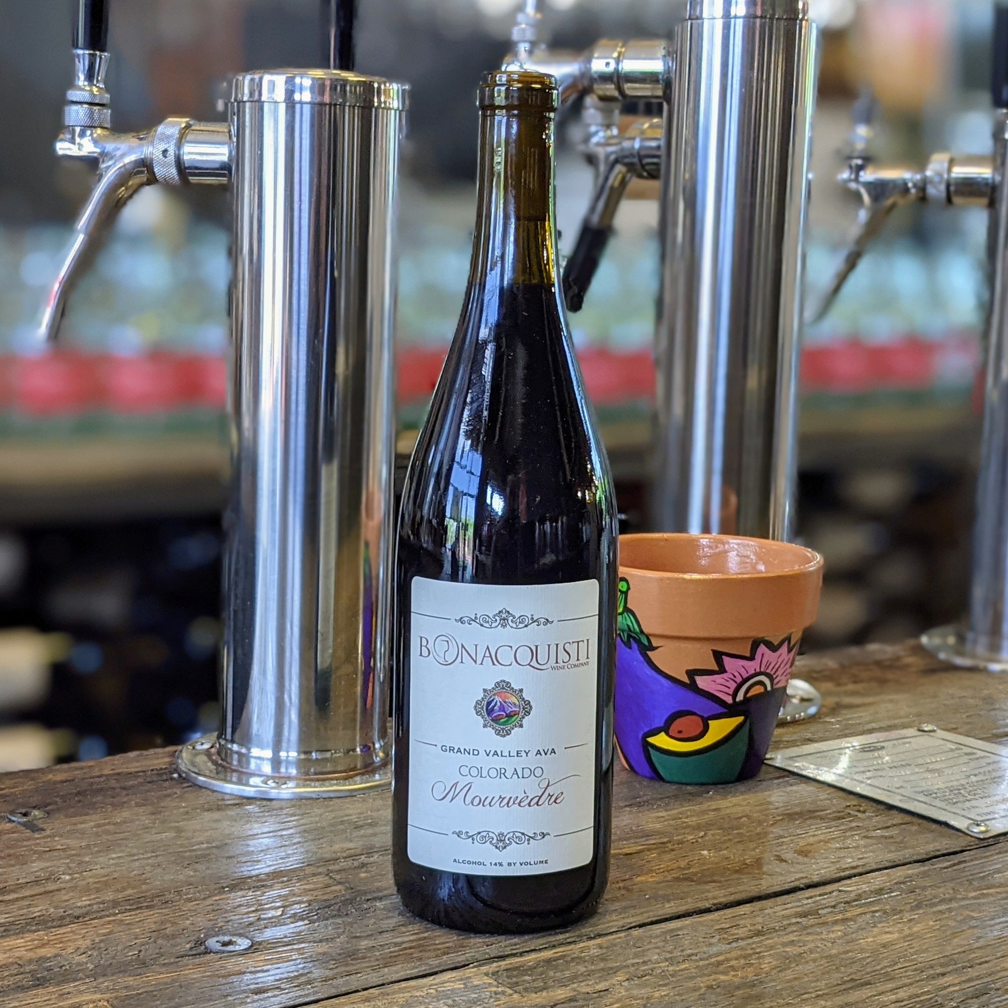 A bottle of Bonacquisti Colorado Mourvedre